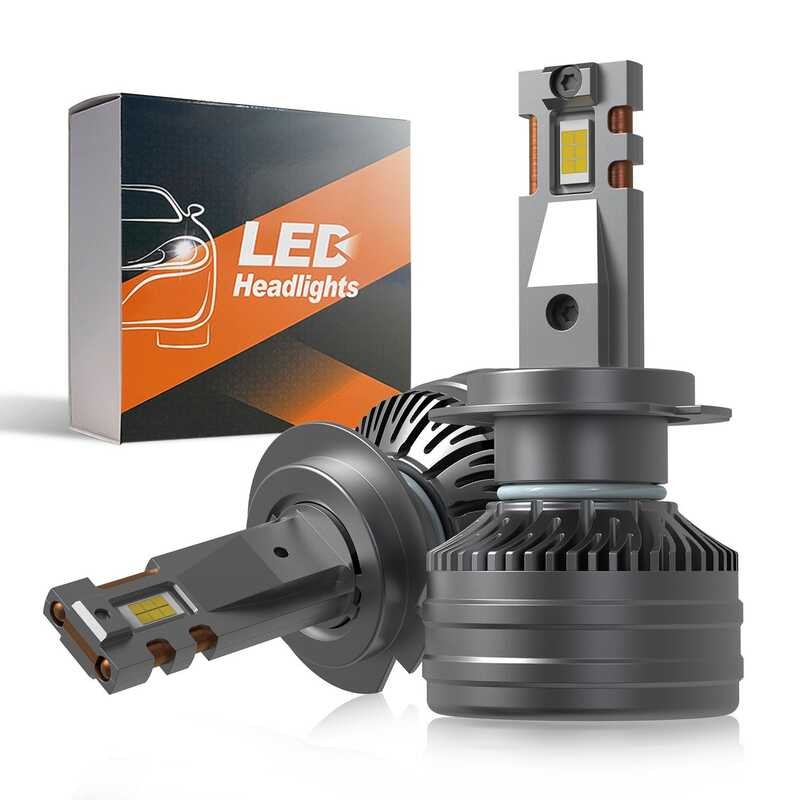 H7 Dual Heat Tube ไฟ led รถยนต์ ไฟหน้ากําลังสูง ไฮไลท์ถอดรหัส พัดลมเงียบ ไฟหน้ารถ