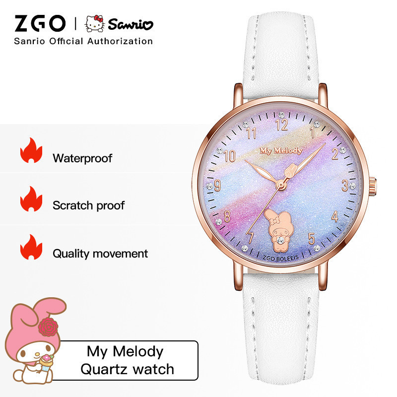 ลดราคาZGO Sanrio นาฬิกาสําหรับเด็กผู้หญิง Luminous กันน้ําเด็ก Melody Quartz Watch 267