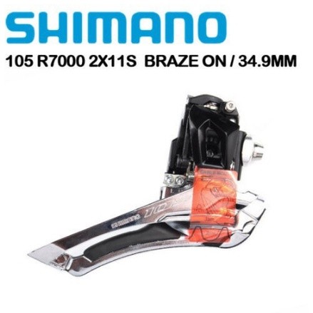 Shimano 105 R7000 Series FD-R7000-F/B 2x11 ความเร็ว Derailleur ด้านหน้า braze บน/34.9 clamp สีดํา