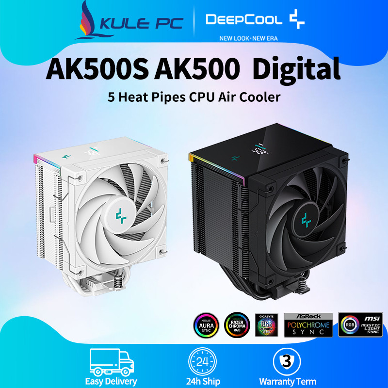 Deepcool AK500S ดิจิตอล AK500 CPU Cooler สีขาว 5 ท่อความร้อน 120 มม.FDB แบริ่งพัดลม CPU เงียบสําหรับ