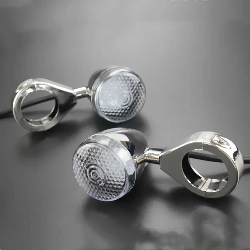 Custom 2Ff Chrome Universal Motorcycle 39Mm 41Mm Fork Clamp ไฟเลี้ยว LED ด้านหน