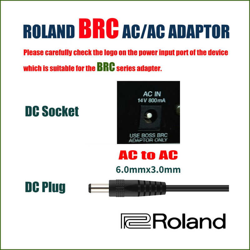 AC อะแดปเตอร์ / AC 14V 800mA สำหรับ Roland AF-70 DR-770 DR-880 ME-8 8B JS-5 SP-505