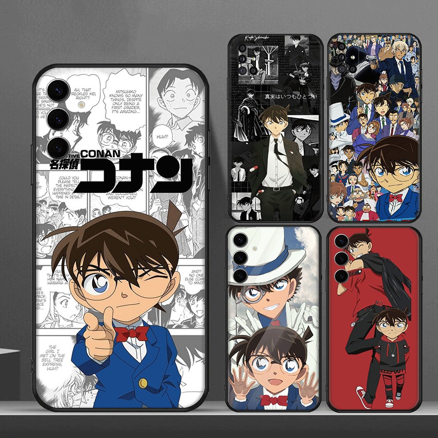 สําหรับ Samsung M51 A52S A03 Core A13 A33 A53 A73 A03 164 มม.A03 166 มม.A23 การ์ตูน Shinichi และ Conan S02 TPU ซิลิโคนนุ่มกันกระแทกหรูหราสีดําเคสโทรศัพท์