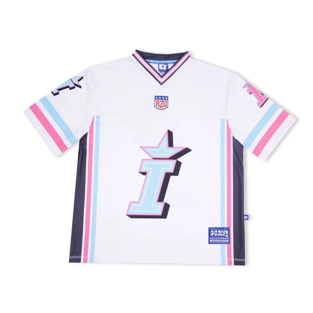 Rzq/series ตัวอักษร I/Streetwear/Jersey/Oversize/Boxy Fit/Retro/Vintage/Music/Rugby/y2k/Bloke Core/เ