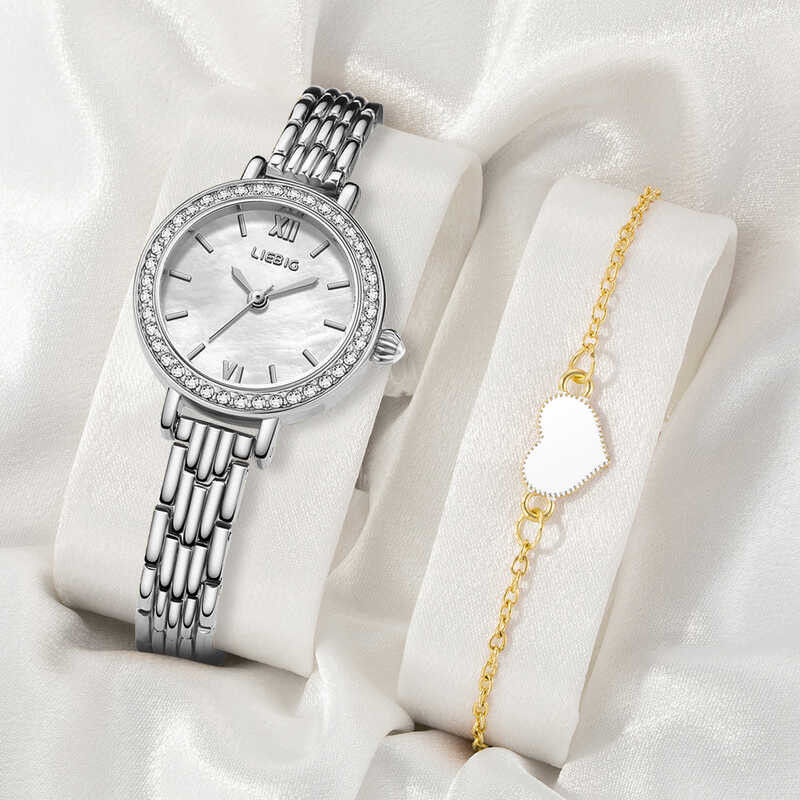 X SKMEI Liebig【Free Bracelet Gift】Quartz Movement Zinc Alloy Strap Case Bezel Rhinestones Colorful