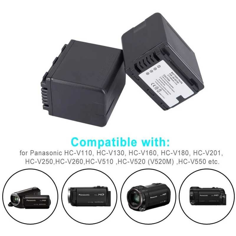 ▥ แบตเตอรี่ Vbt190 Vw-Vbt190 Vbt380สำหรับ Vw-Vbt380พานาโซนิค Hc-V110 Hc-V130 Hc-V160 Hc-V180 Hc