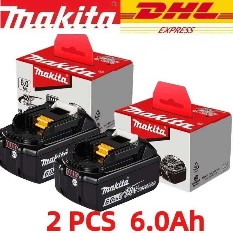 แบตเตอรี่ลิเธียมแท้ 6Ah สำหรับ Makita 18V BL1860B BL1840 BL1830B BL1850B BL1850 BL1860 BL1815