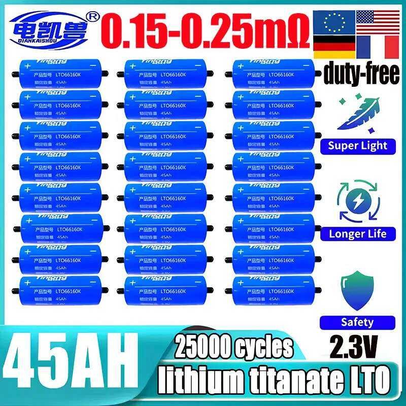 ใหม่ 6/48 ชิ้น Yinlong 2.3v 45ah LTO 66160 ลิเธียมไททาเนต DIY 12V 24V 48V การจัดเก็บพลังงานแสงอาทิตย