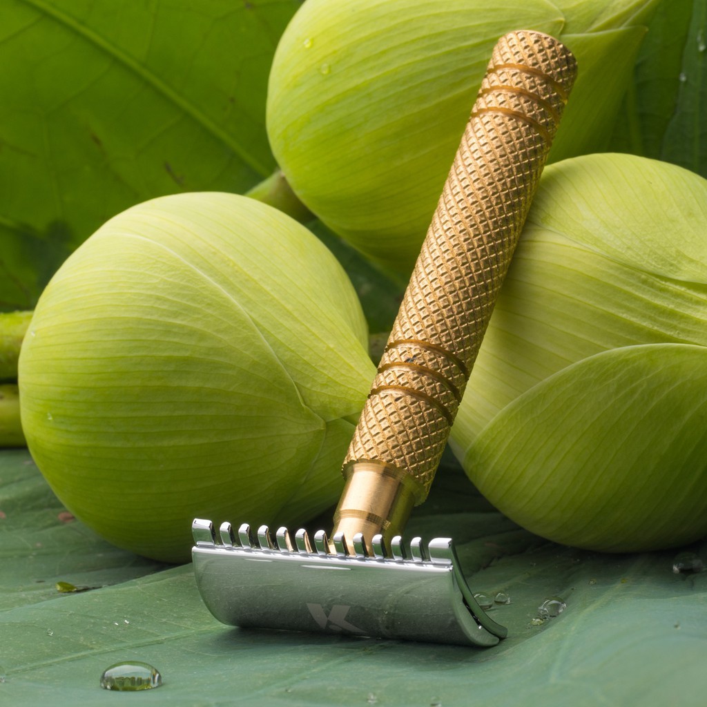 พร้อมส่ง！！ มีดโกนพระ KAME KMS95 (คาเมะ) ด้ามทองเหลือง มีดโกนปลงผม สำหรับพระสงฆ์ ไม่บาดศีรษะ ไม่ต้อง