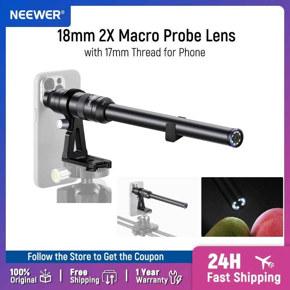 NEEWER 18 มม.2X Macro Probe เลนส์ 17 มม.สําหรับ NEWER โทรศัพท์กรง/กรณี 17 มม.อะแดปเตอร์เลนส์สําหรับ 