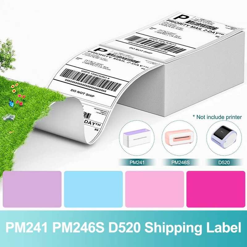 500 pcs Waybill A6 ขนาดการจัดส่ง 4x6 สติกเกอร์ฉลากความร้อนสําหรับ Phomemo PM-241BT D520BT 246S เครื่