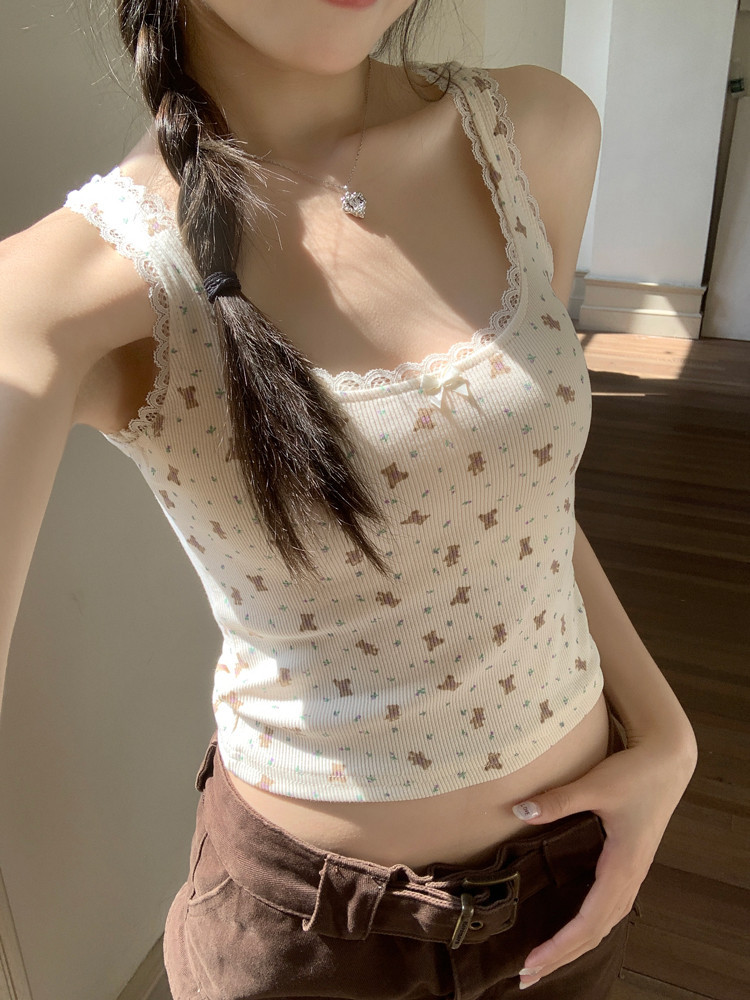 75844 เสื้อชั้นในสตรีลายดอกไม้ลูกไม้ทรงเข้ารูป