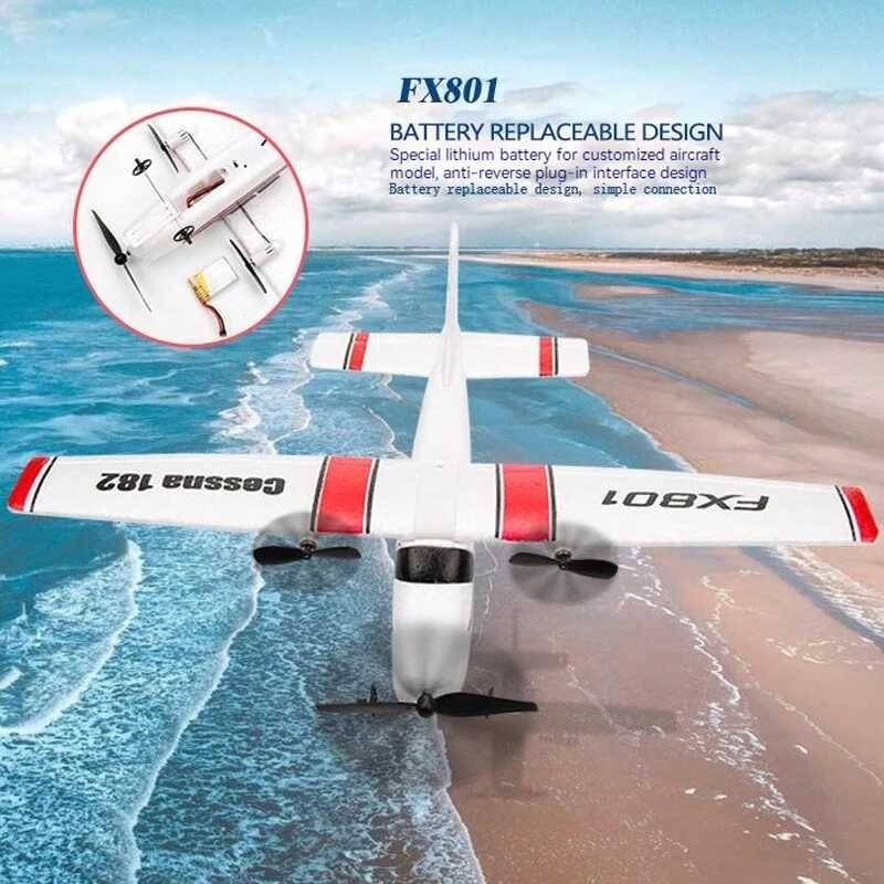 ➧ Fx801 เครื่องบินควบคุมระยะไกล Cessna 182 คงที่ปีกควบคุม