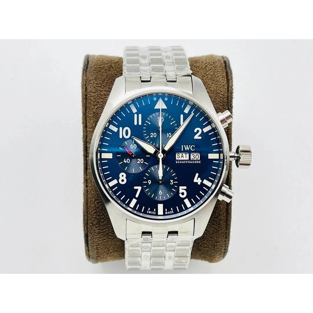 Zf ผลิตในปี ยี่ห้อใหม่ V2 รุ่น IWC3777 Pilot Chronograph Series นาฬิกาข้อมือนาฬิกาขนาด 43MMX15MM ฟั