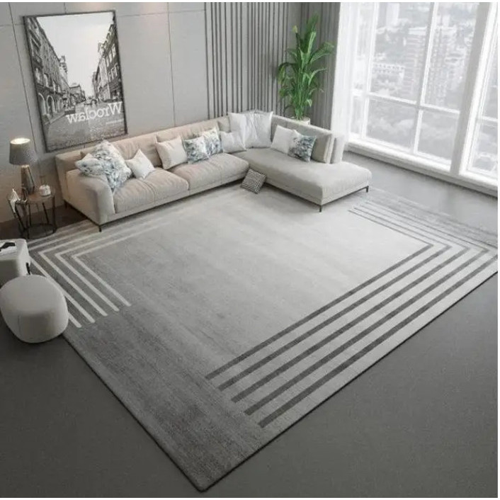 Living Modern Simple Carpet Large Area Soft Lounge Rug Gray Nordic Rugs for Bedroom Washable Anti-s