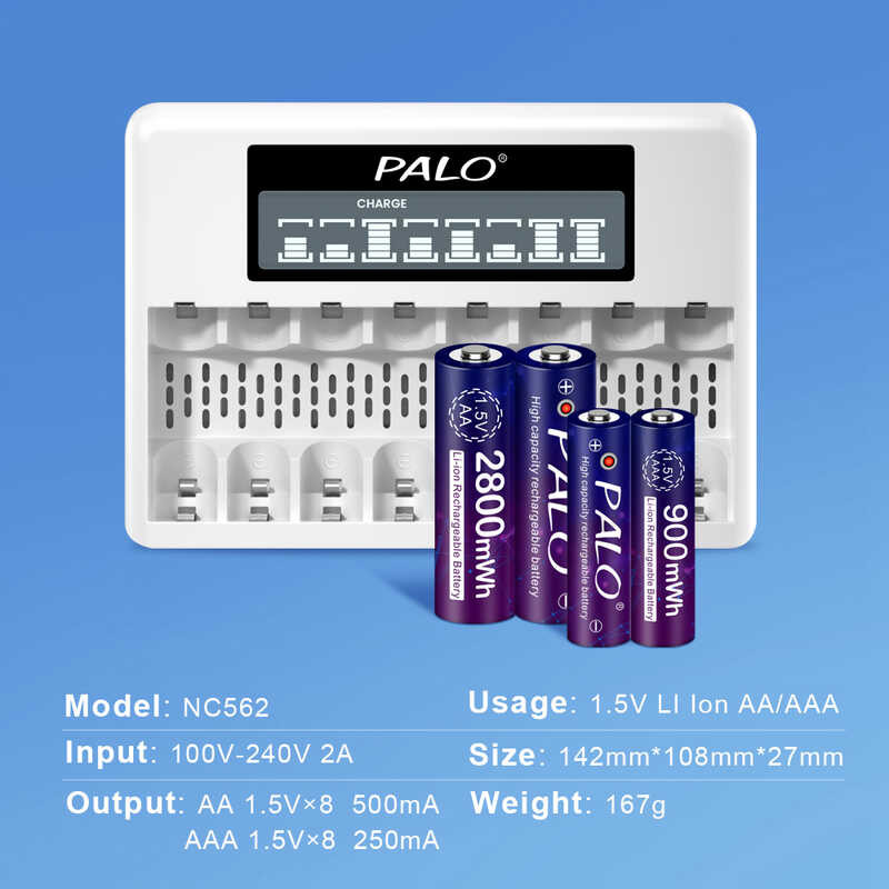 Palo 74A 2800Mwh 1.5V AA แบตเตอรี่โทรศัพท์ Li ชาร์จได้สำหรับไ