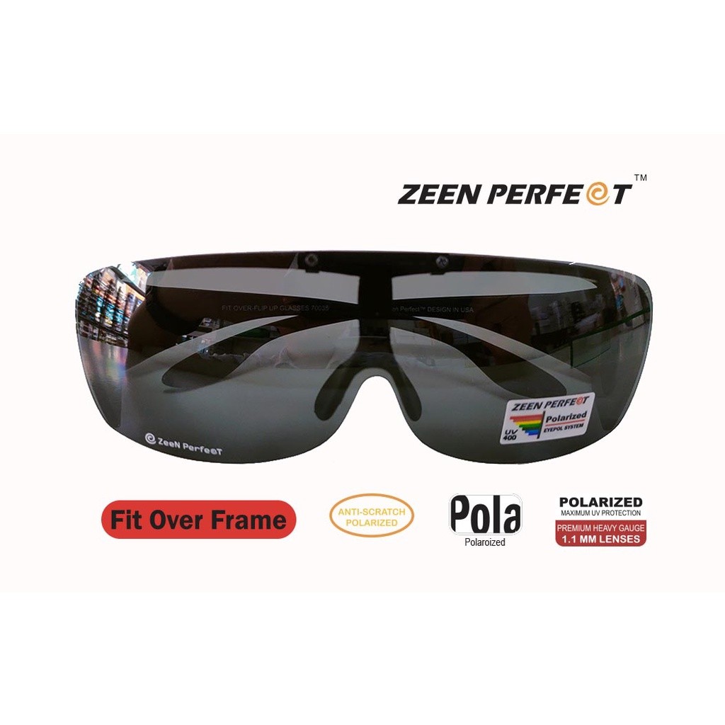 แว่นครอบแว่นตากรอบ TR90 ZEEN PERFECT POLARIZED LENS แบบเปิด/ปิดหน้าเลนส์ได้ ปรับระดับจมูกได้