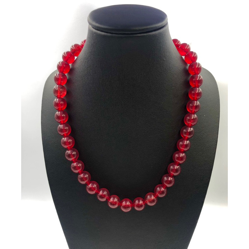 Natural Red Chalcedony  Stone Round Beaded Necklace Available in 6 mm 8 mm 10 mm Necklace for men a