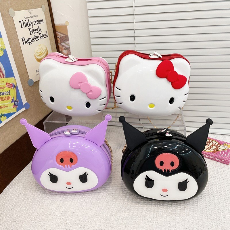 เด็กใหม่ 3D กระเป๋า crossbody น่ารักการ์ตูนกระเป๋าเครื่องสำอาง kitty cat little girl กระเป๋าเดินทาง