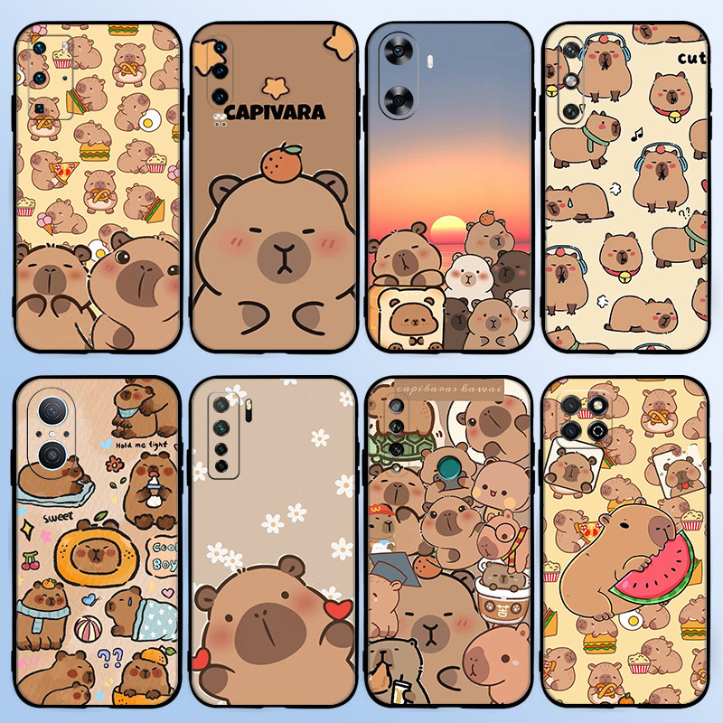 F3J การ์ตูนสร้างสรรค์น่ารัก Capybara สําหรับ Huawei P10 P20 P30 Lite Pro Y5P Y6P Y7A Y8P TPU ซิลิโคน