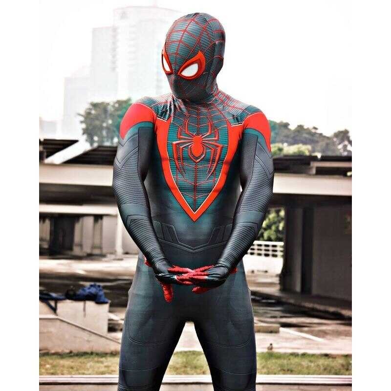 Halloween Miles Morales Ps5 Spiderman Adults Kids Peter Erhero Cosplay Costume Full Suit Zentai Sec