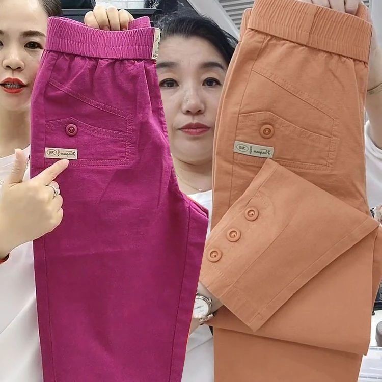 กางเกงลำลองสตรีทรงหลวม ผ้าฝ้ายแท้ thumbnail 7