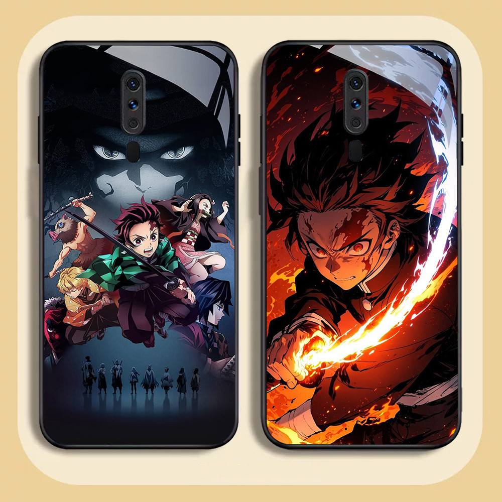 NC-42 Kamado Tanjiro Kaca Glass Case สําหรับ OPPO A5 A9 F11 A9X Reno 2F 2Z Pro