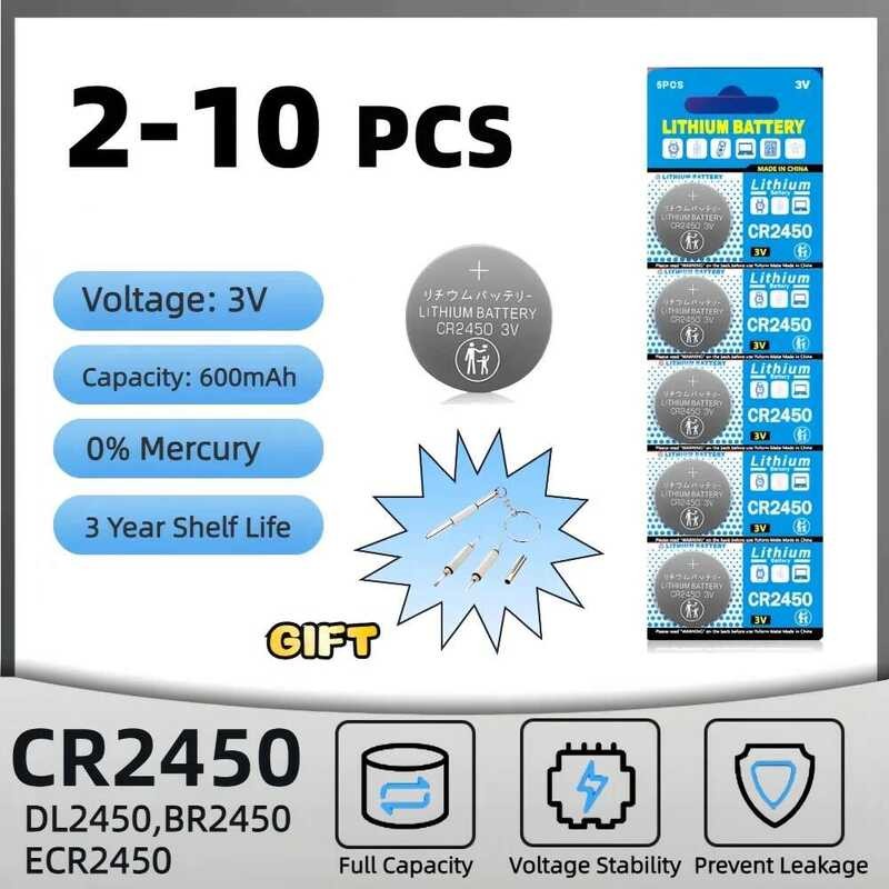 แบตเตอรี่นาฬิกา CR2450 2-10 ชิ้น KCR2450 5029LC LM2450 DL2450 ECR2450 BR2450 CR 2450 3V 600mAh Li