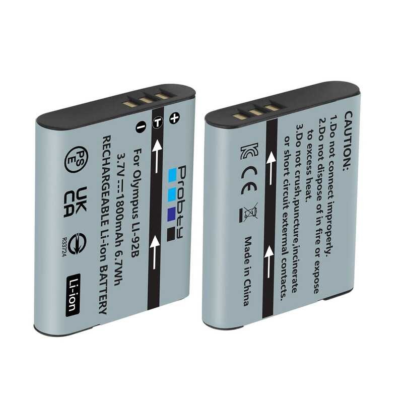 ▥ แบตเตอรี่ Li-90B Li-92B 1800Mah สำหรับ Tg-6ที่แข็งแรงของ Olympus, Tg-5, Tg-Tracker, Sh-1, Sh-
