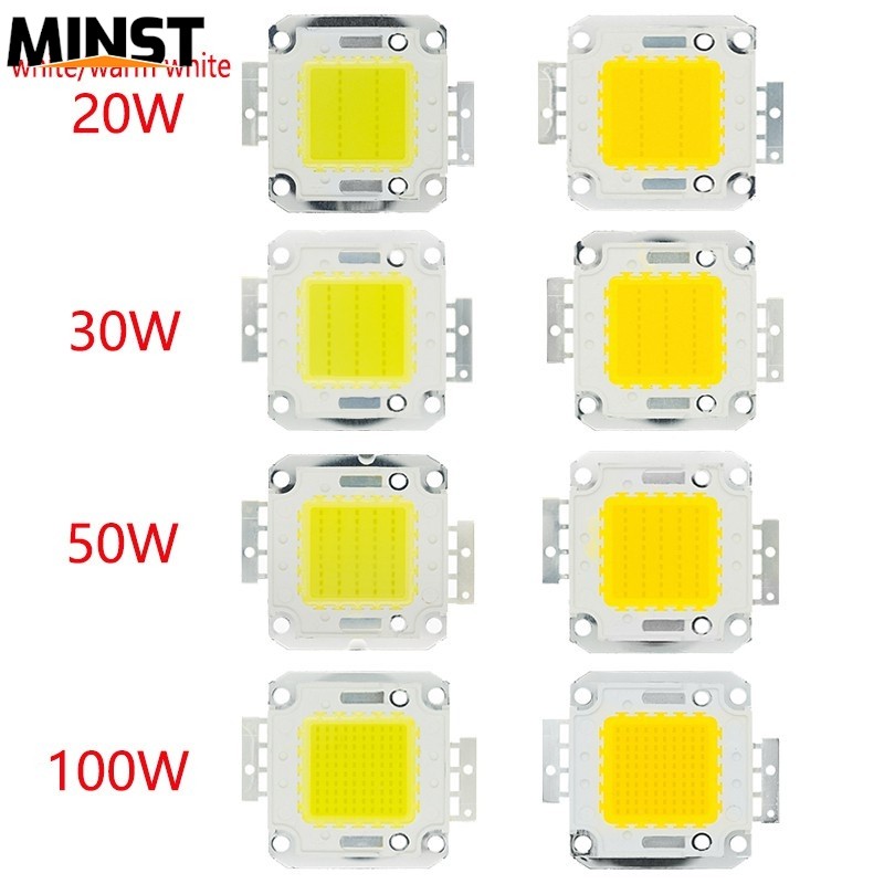 10W 20W 30W 50W 100W สีขาว/วอร์มไวท์ LED CHIP แบบบูรณาการ High Power โคมไฟลูกปัด 24*44mil 32V-34V 3200K-6500K 600-3000MA