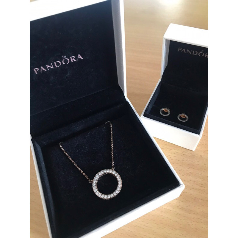 ♞,♘,♙Pandora set สร้อย+ต่างหู ของแท้