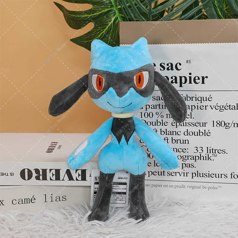 ตุ๊กตา Riolu Toy อะนิเมะ Peluche Shiny Lucario Mega Lucario ตุ๊กตาสัตว์น่