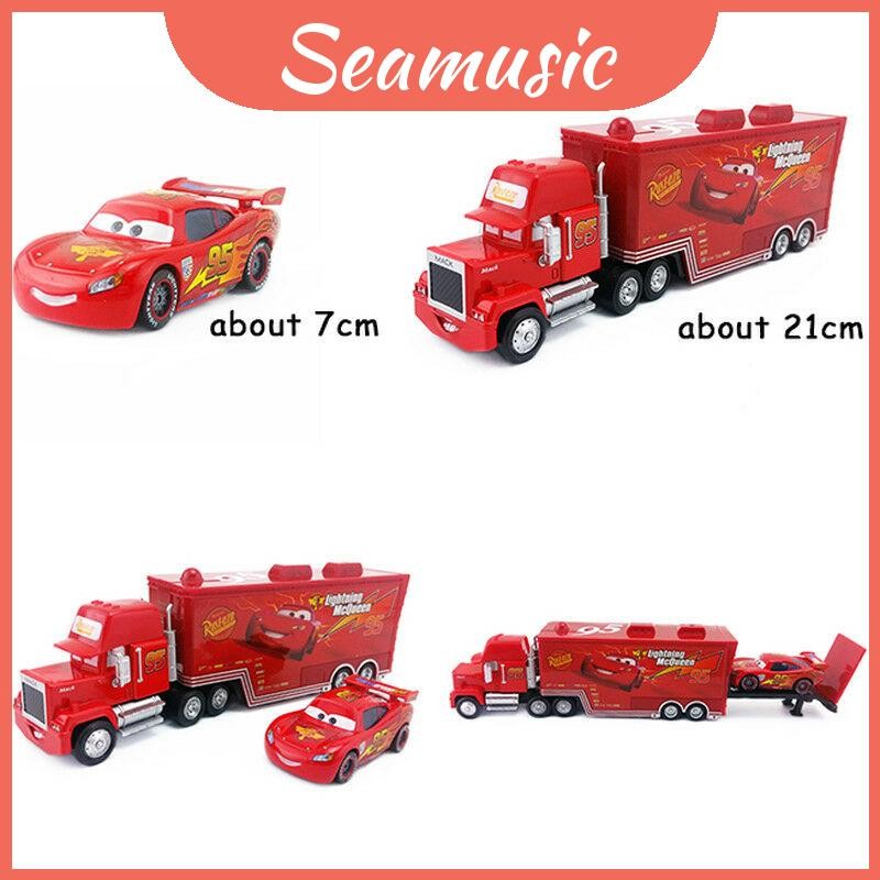 รถยนต์ Pixar Sparkling Alloy และรถบรรทุก Racer พลาสติกและชุดรถพร้อม Mack Lightning Mcqueen King Jackson Kids พายุสําหรับ