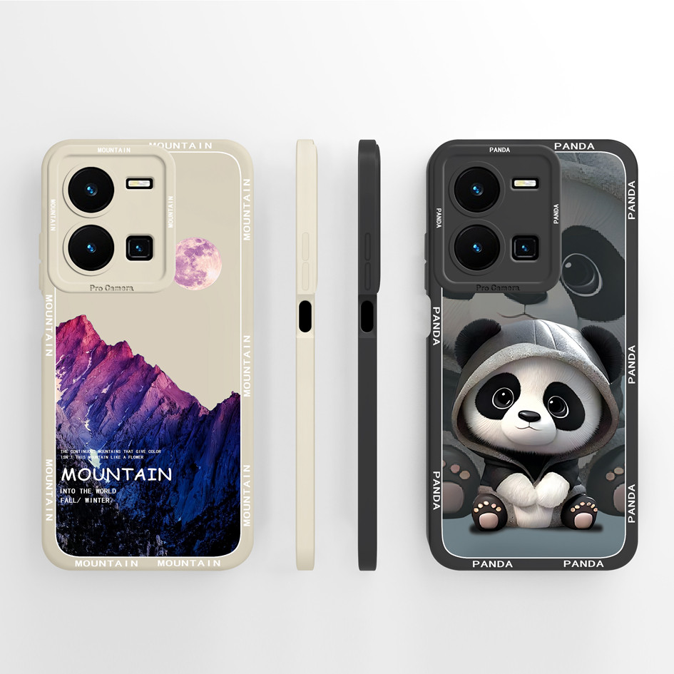 เคสโทรศัพท์สําหรับvivo Y35 Y35M Y37 Y37M 5G 4Gปลอกซิลิโคนอ่อนนุ่มป้องกันน่ารักPandaปกหลังสําหรับVivo