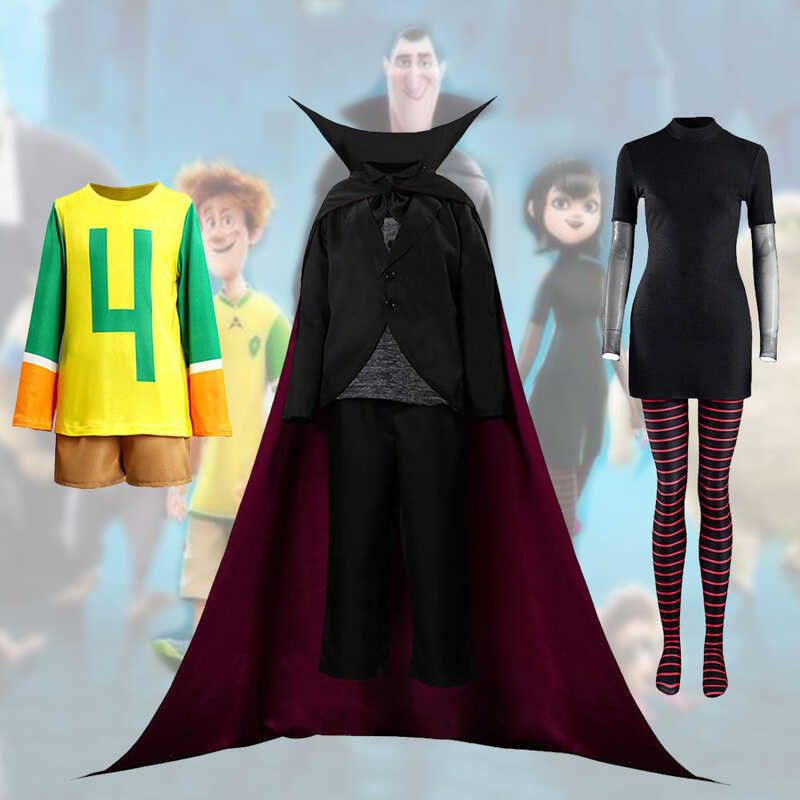 Hotel Transyania 4 Cosplay Dracula Black Cape Johnny Mavis Cos Halloween Costumes|โรงแรมทรานซิลเวเน