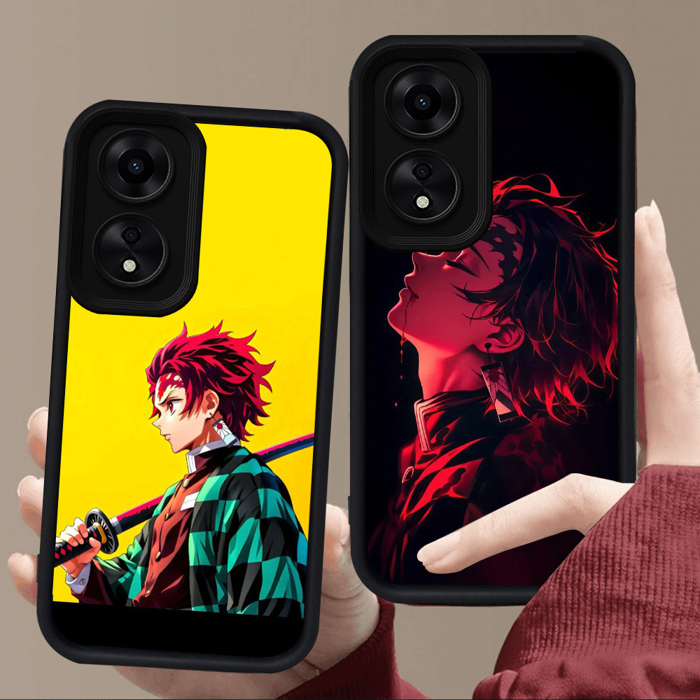 E90 Demon Slayer สําหรับซิลิโคนสีดํา OPPO A18 A78 A60 A58 A98 A38 A17K A17 5G
