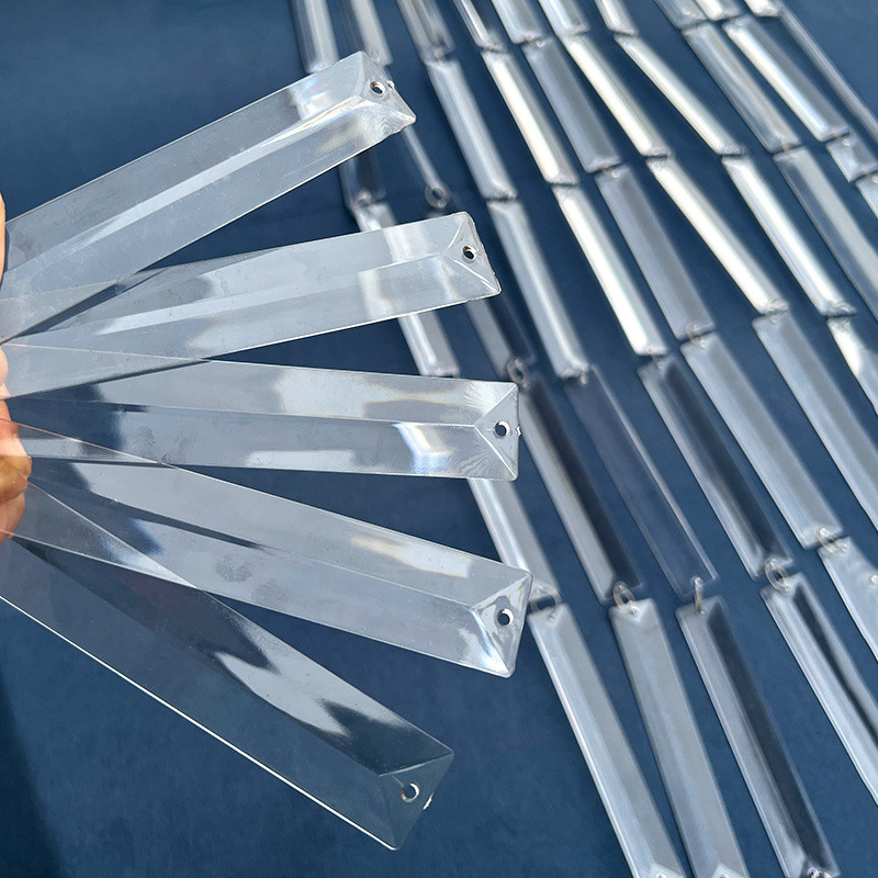 10ชิ้นอะคริลิโปร่งใสสามเหลี่ยมแถบแถบยาวแต่งงานเพดานตกแต่งลูกปัดสตริง - รูปที่ 4