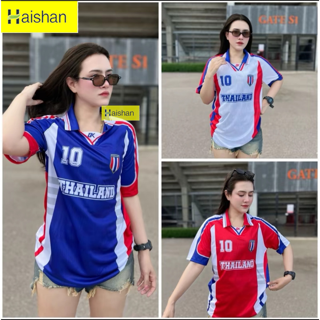 เสื้อกีฬาพิมพ์ไทย คอรีโทรสวมใส่สะดวกสบาย ระบายอากาศดี(THA680507)