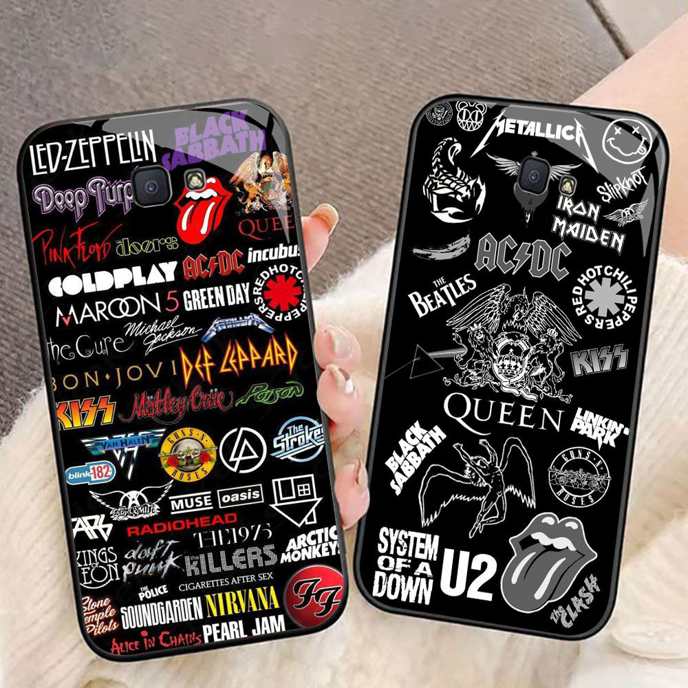 MK-1 AC DC Rock Band Liquid HD Glass Casing สําหรับ Samsung J7 Prime J6 J4 Core Pro Plus Note 9