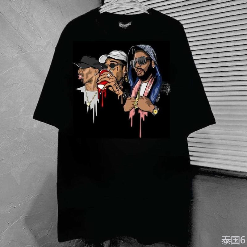 QWT21-1-2 SAVAGE BLACK WHITE เสื้อยืดแขนสั้น สีดำ สีขาว BOOTLEG