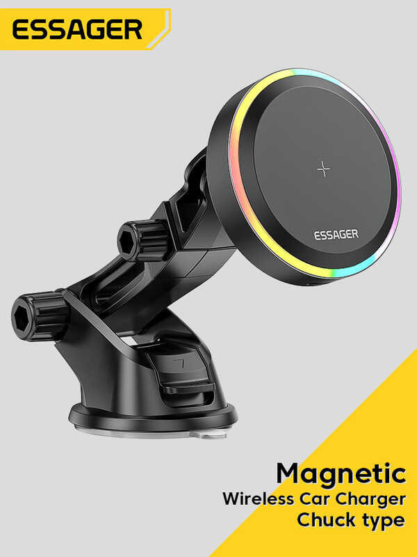 Essager 15W Magnetic Charger Colorful Atmosphere Light For Iphone Samsung Xiaomi Induction Fast Wir