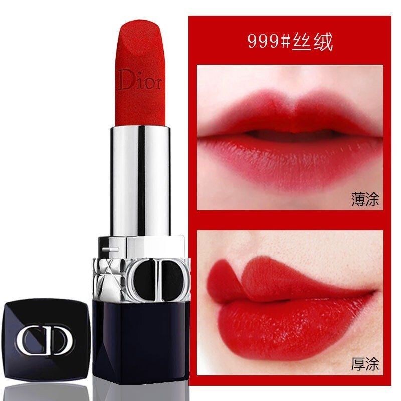 🔥การประกันคุณภาพ🔥 Authentic Dior Dior 999 Flame Blue Gold Lipstick Series Matte 888 Velvet 720 Li