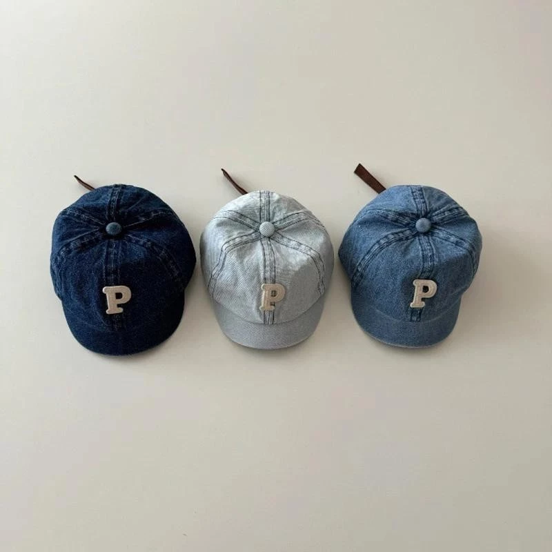 Retro Denim เด็กเบสบอลหมวกสั้น-brim หมวกนุ่มปรับเด็ก Peaked หมวกแฟชั่นอุปกรณ์เสริมสําหรับชายหญิง