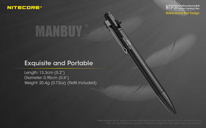 NITECORE Ntp31อะลูมินัมอัลลอย Multifunctional Bolt Action ปากกา