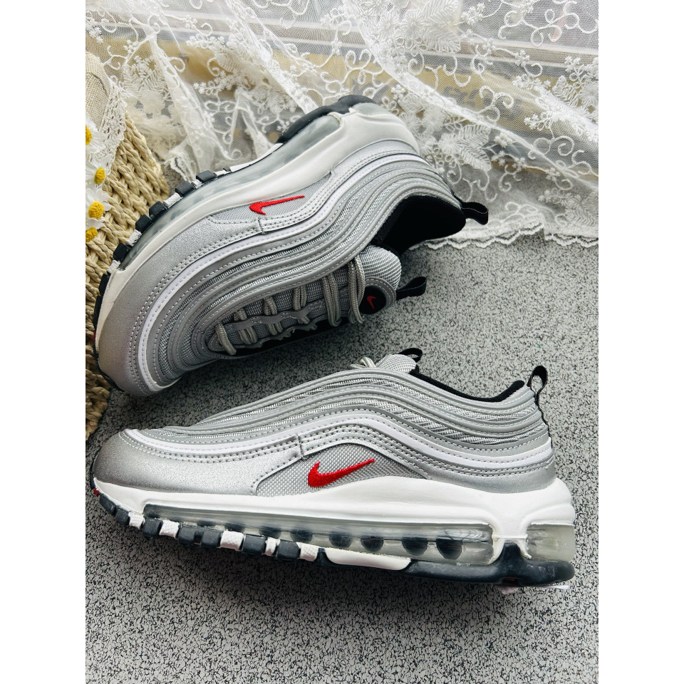 oiq ♞NIKE Air Max 97  Sneakers 918890-001 silvery grey แท้ 100%