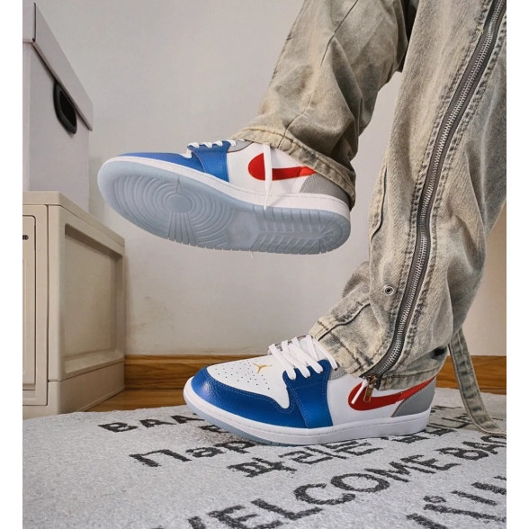 ♞,♘(ของแท้ 100%) Nike Air Jordan 1 Low Philippines White Blue Red