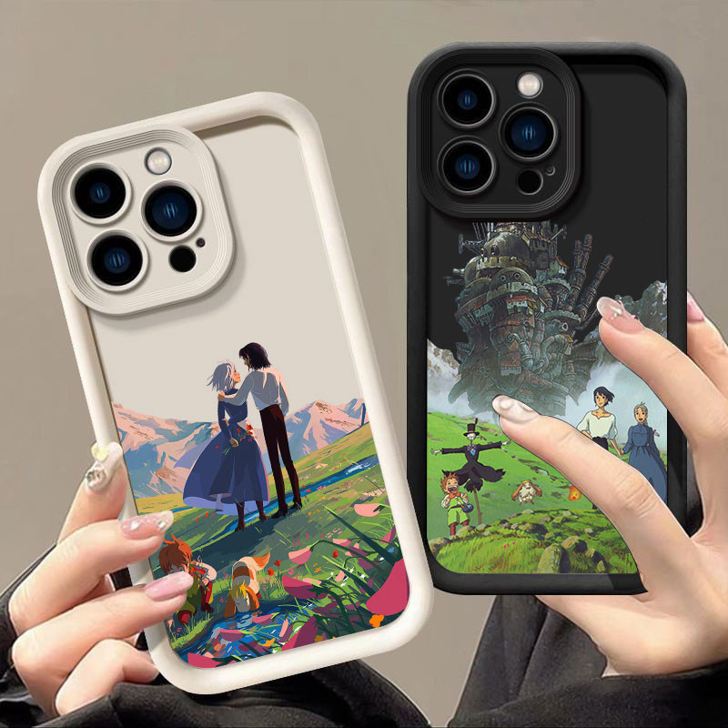 Howls Moving Castle Studio Ghibli อะนิเมะเคสโทรศัพท์สําหรับ iphone 16 15 11 13 Pro Max Xr X 7 8 14 P