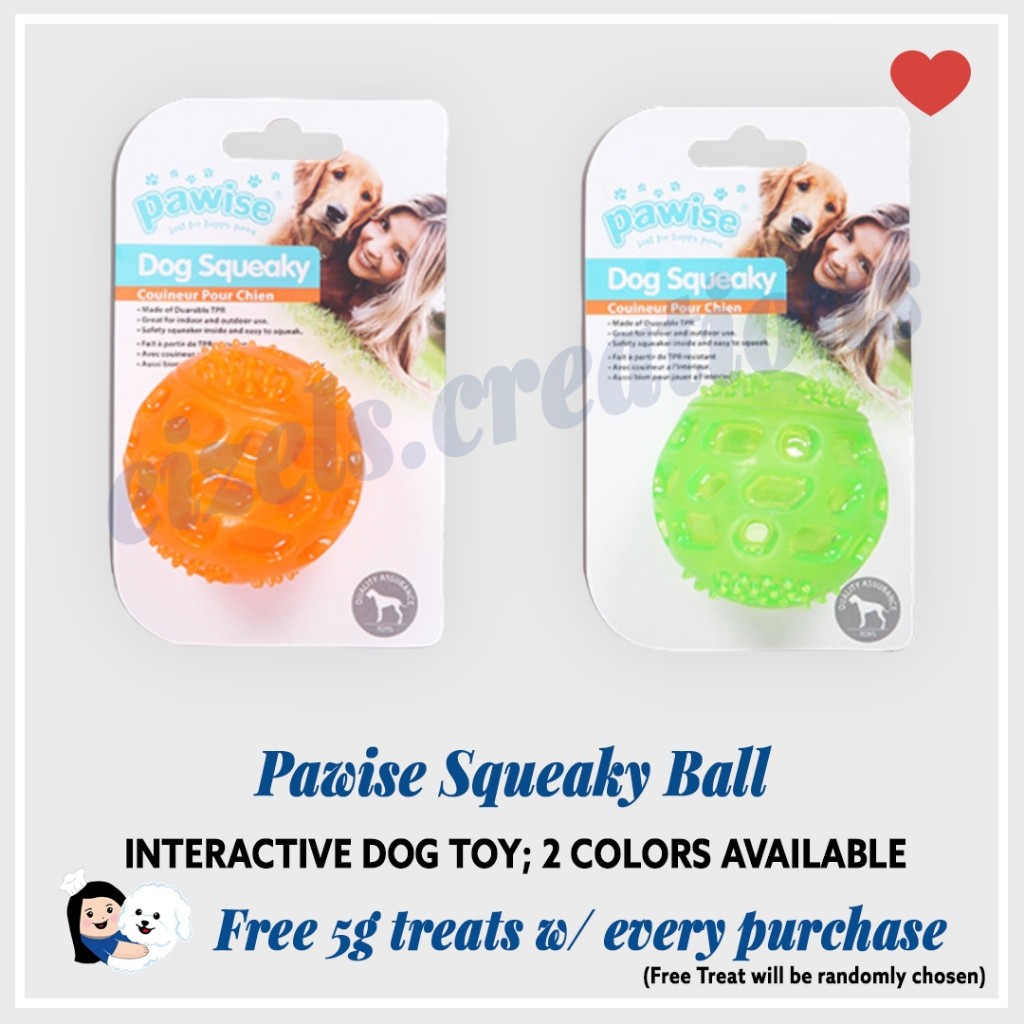 Pawise Squeaky Ball Interactive Toy for Dogs (แถมขนม 5g พร้อมการซื้อทุกรายการ)