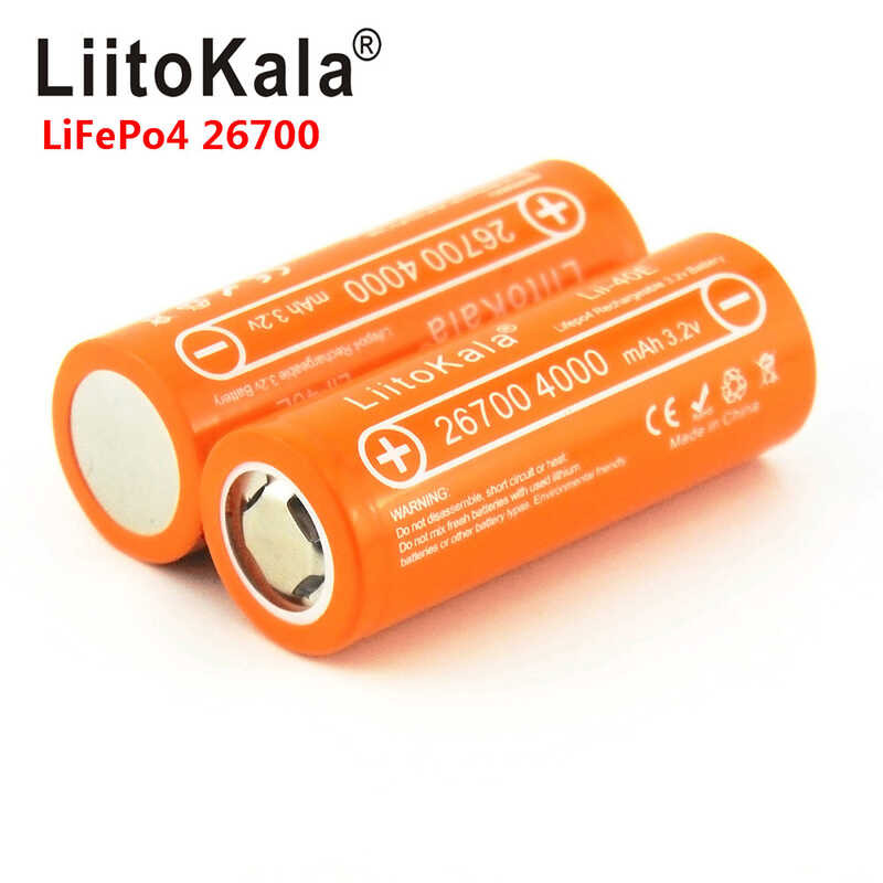 Liitokala 2B4 Lii-40E 3.2V 26700 4000Mah Lifepo4 แบตเตอรี่แบบชาร์จไฟได้