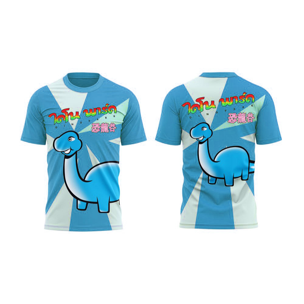 ใหม่ เสื้อสเวตเตอร์ผู้ชาย เสื้อยืดแขนสั้นลายสวนไดโนเสาร์สําหรับทุกเพศ เนื้อผ้านิ่มลื่น สะดวกสบายและระบายอากาศ